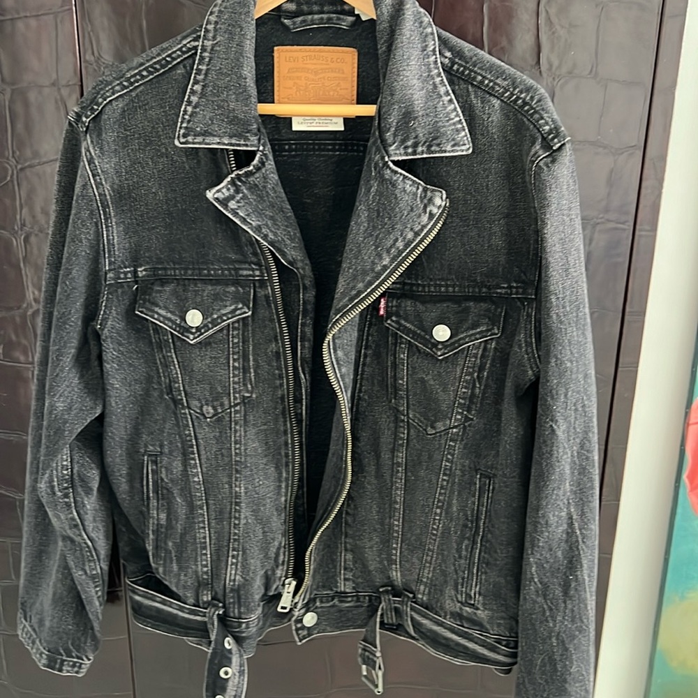 Denim motorcycle jacket